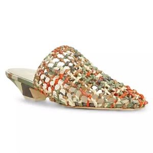 Cult Gaia Woven Net Monica Mule In Light Lava 35.5 NEW
